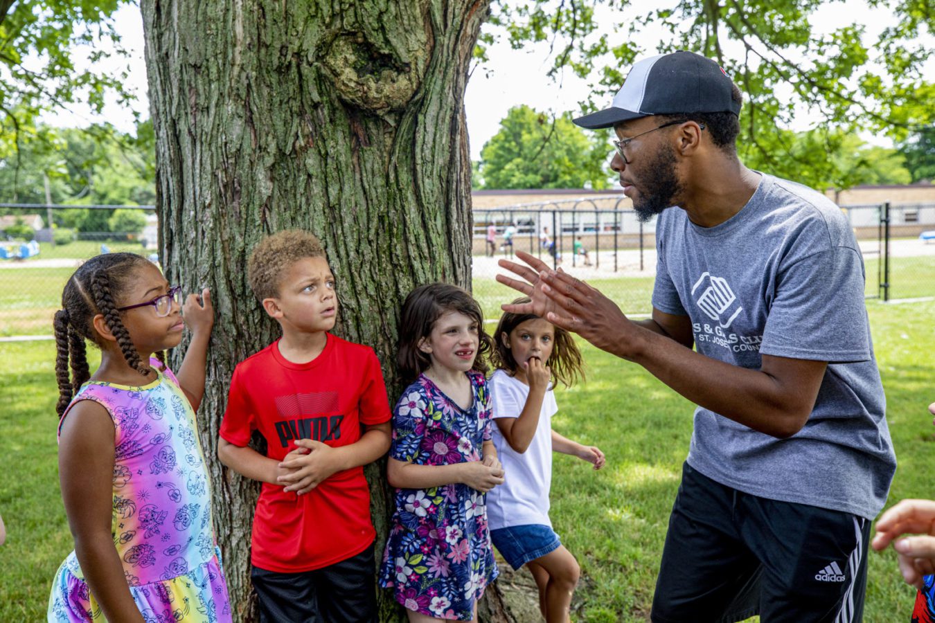 A leader gives instructions to students at Boys and Girls Clubs