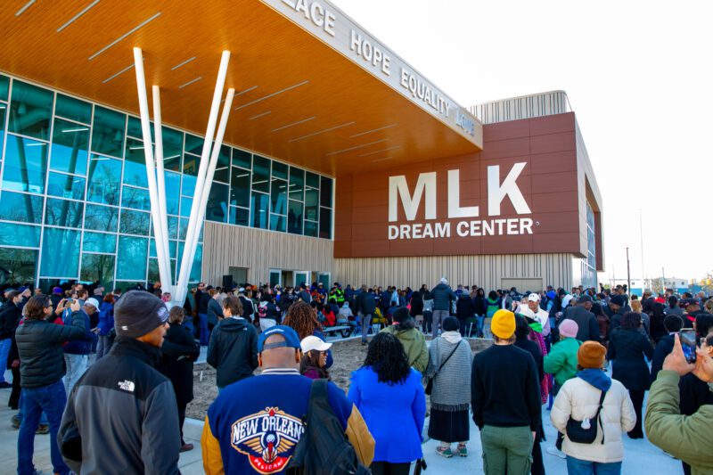 A scene from the ribbon cutting at the MLK Dream Center