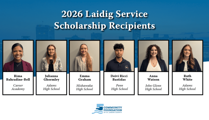 Wide graphic with photographs of 2026 Laidig Scholarship winners.