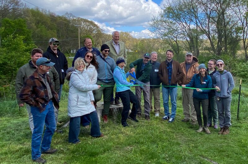 Ribbon cutting ceremony at Lydick Bog