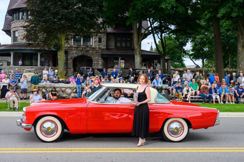 A photograph from an event at the Studebaker Museum