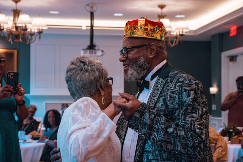 The "King" and "Queen" dance at Robinson Community Learning Center's Senior Prom event